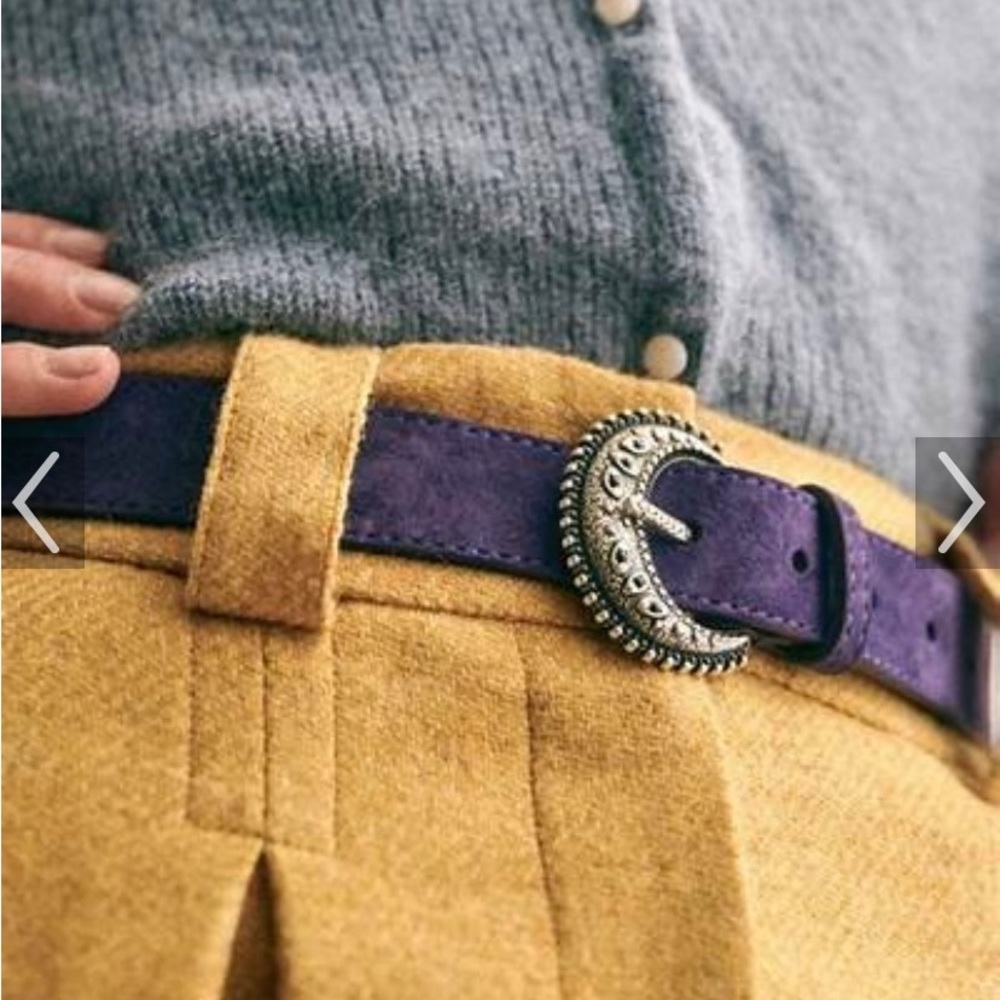 Sezane Thin Louve Belt- Purple Sz. 95